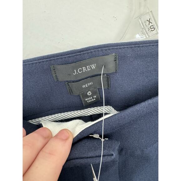 J.Crew Remi Pants Womens SZ 6 Navy Bi-Stretch Cotton Side Zip NWT AG172 - Picture 4 of 10